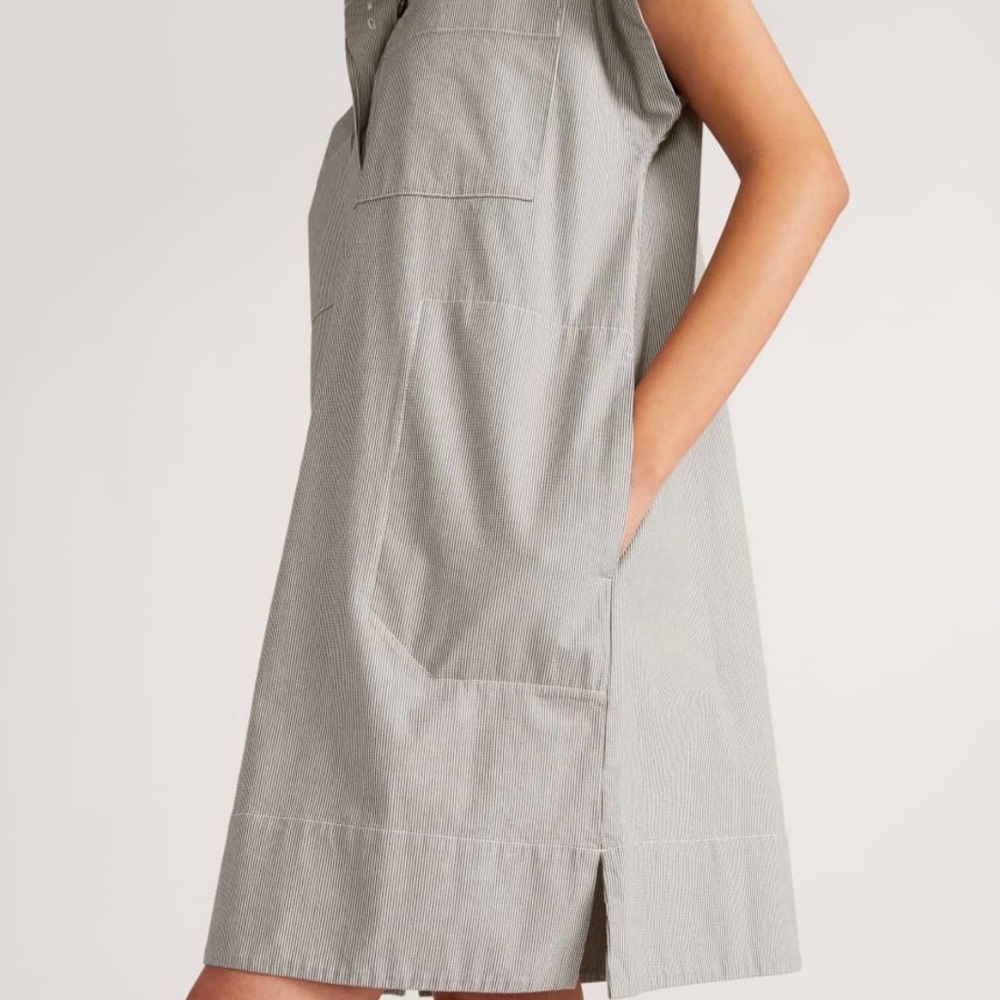 Everlane Easy Workwear Dress - Tan and Navy Stripes - Picture 9 of 9